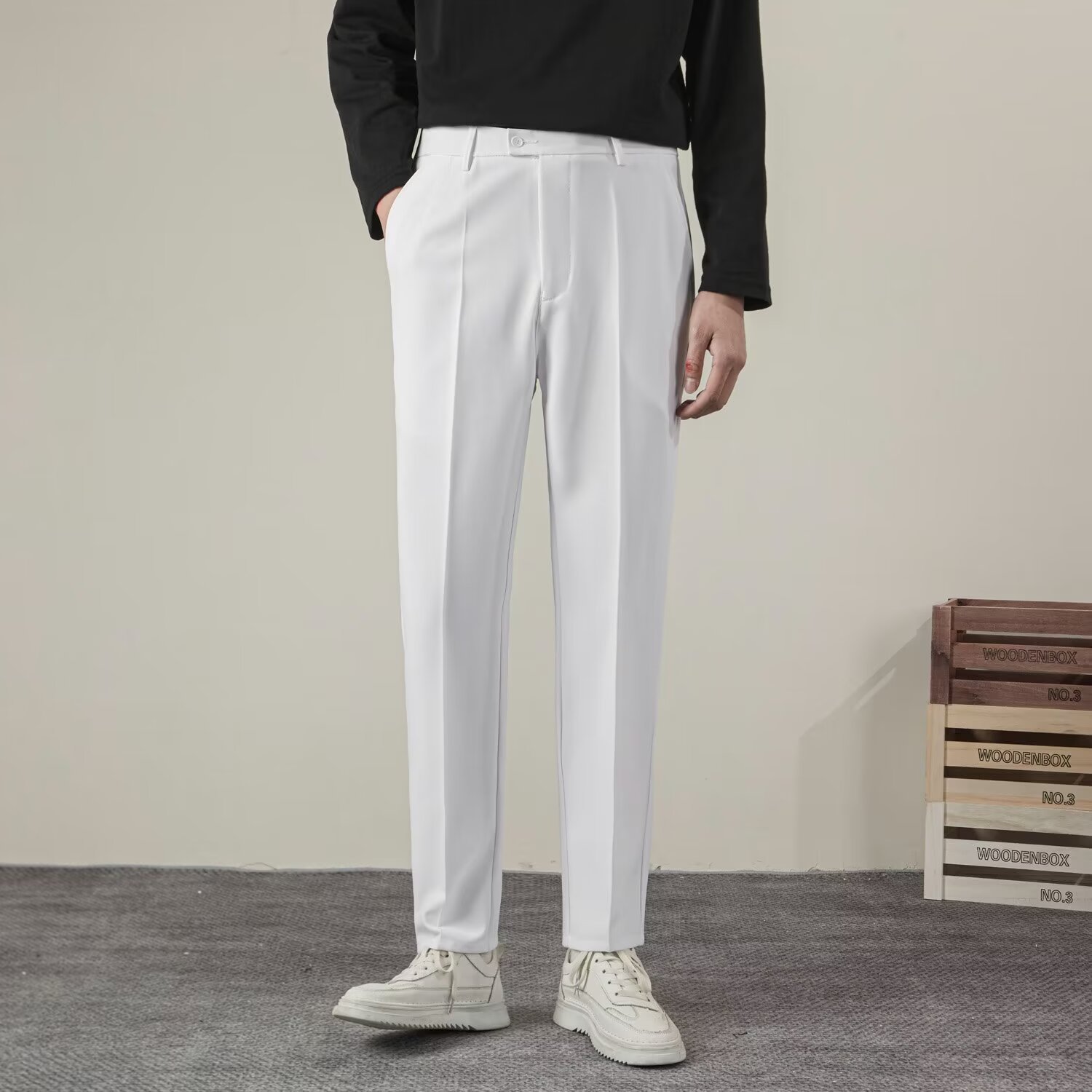 Sommer männer Einfarbig Gerade – Streetwear Brand Pants Bewertung und Preis